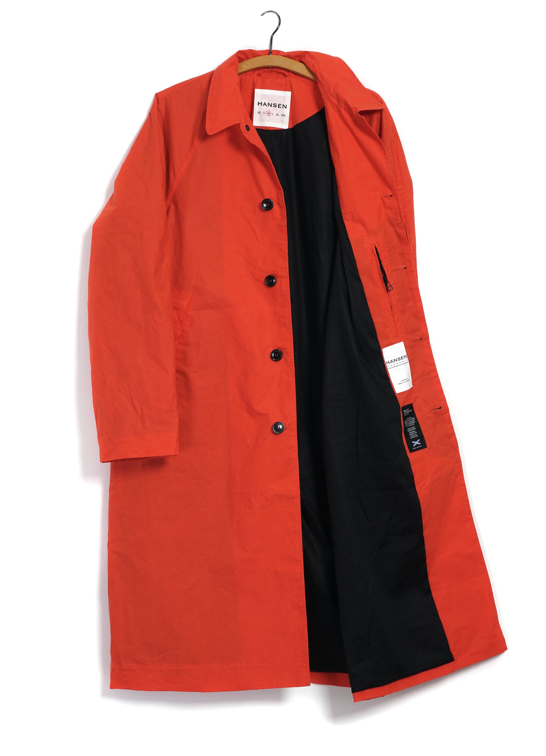 HG Morten Long Coat Waxed Orange