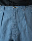 Motiv Pleat Denim Lightweight Herringbone Denim Light Indigo