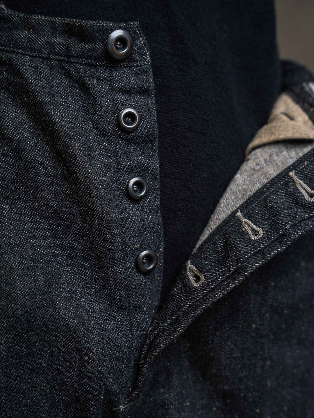 Motiv Pleat Denim Trousers Donegal Denim/Char Brown
