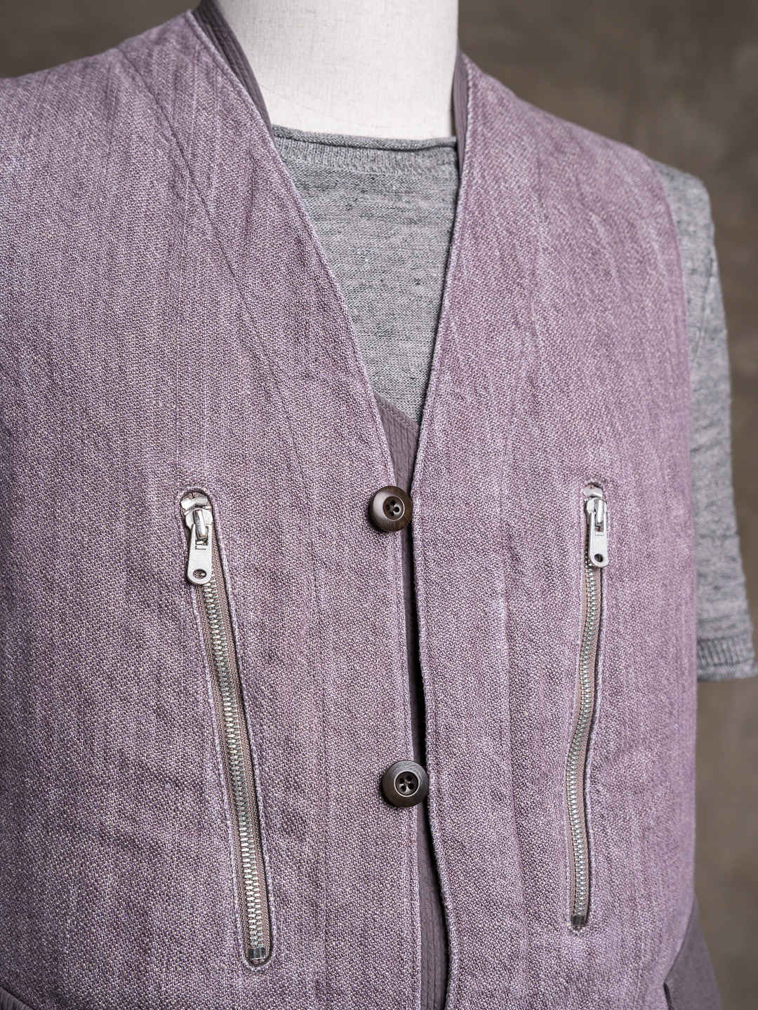 Motiv Wrapped Hunting Vest Heavy Linen Violet