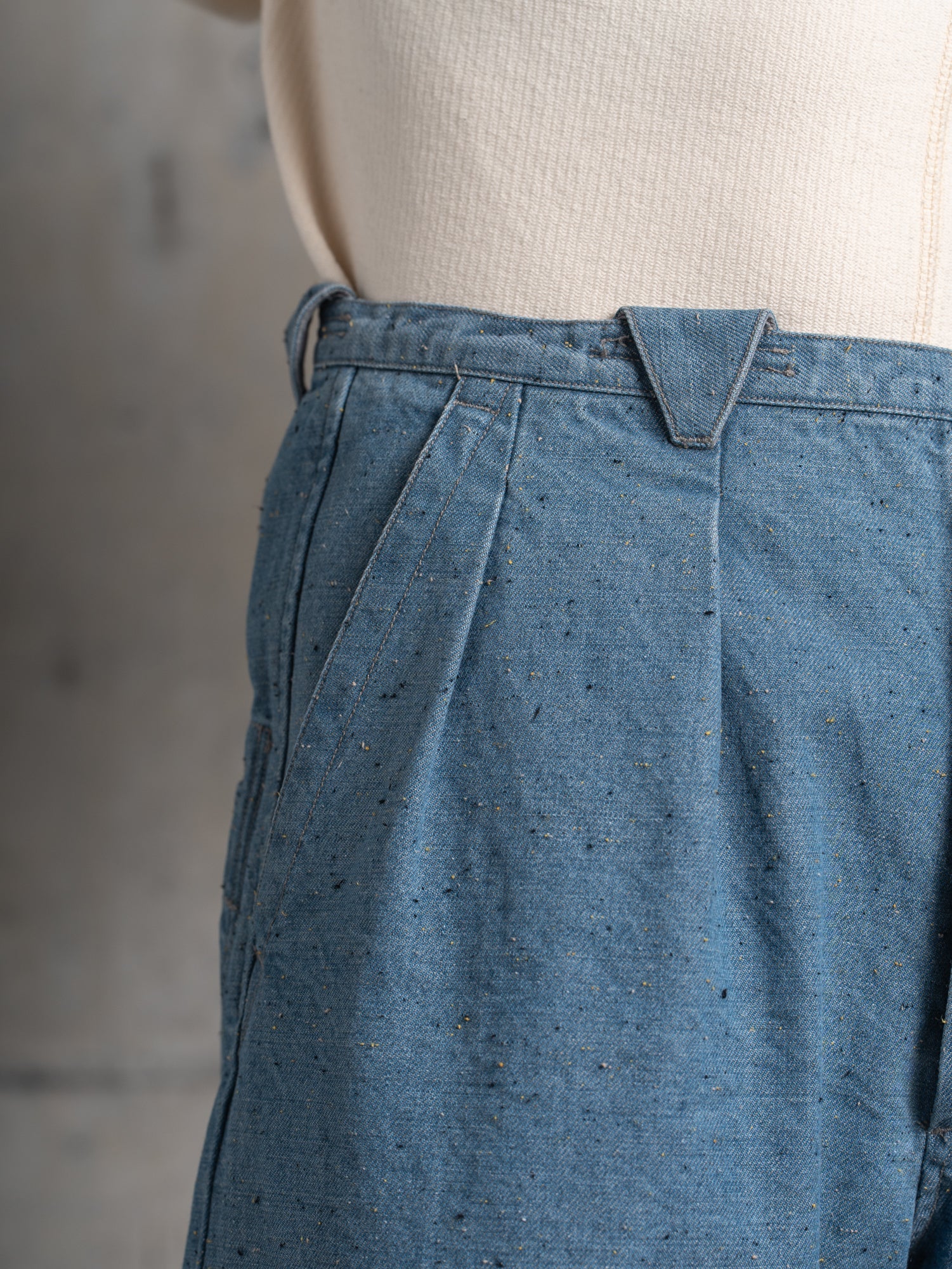 Motiv Pleat Denim Trousers Donegal Denim/Horizon