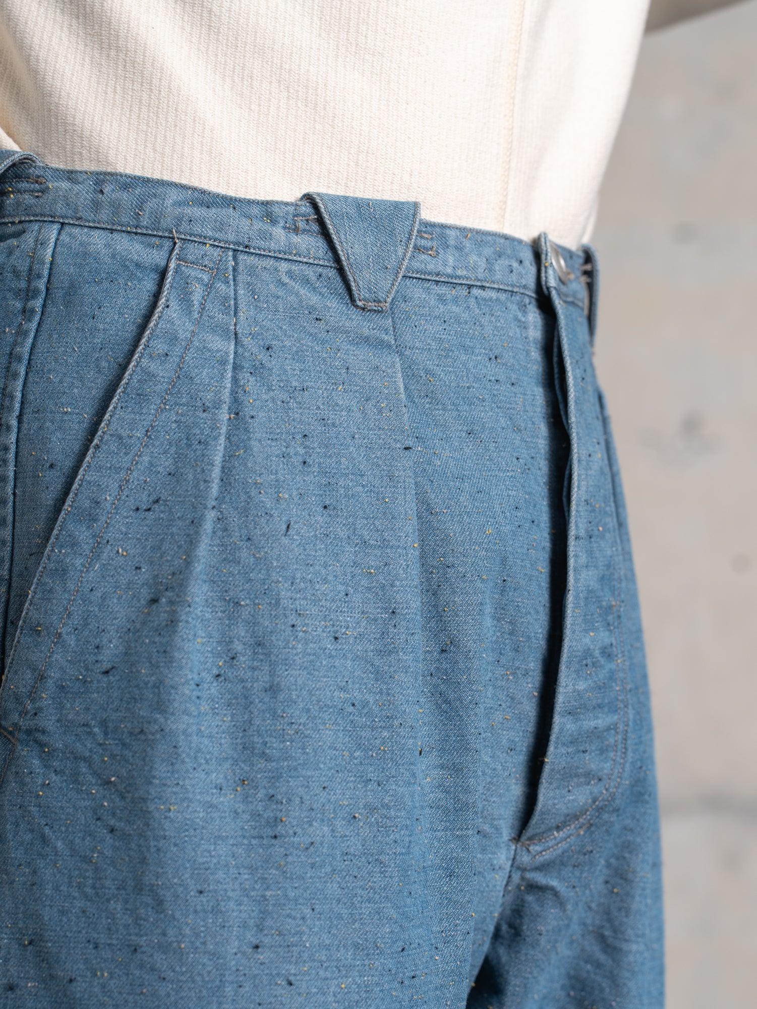 Motiv Pleat Denim Trousers Donegal Denim/Horizon