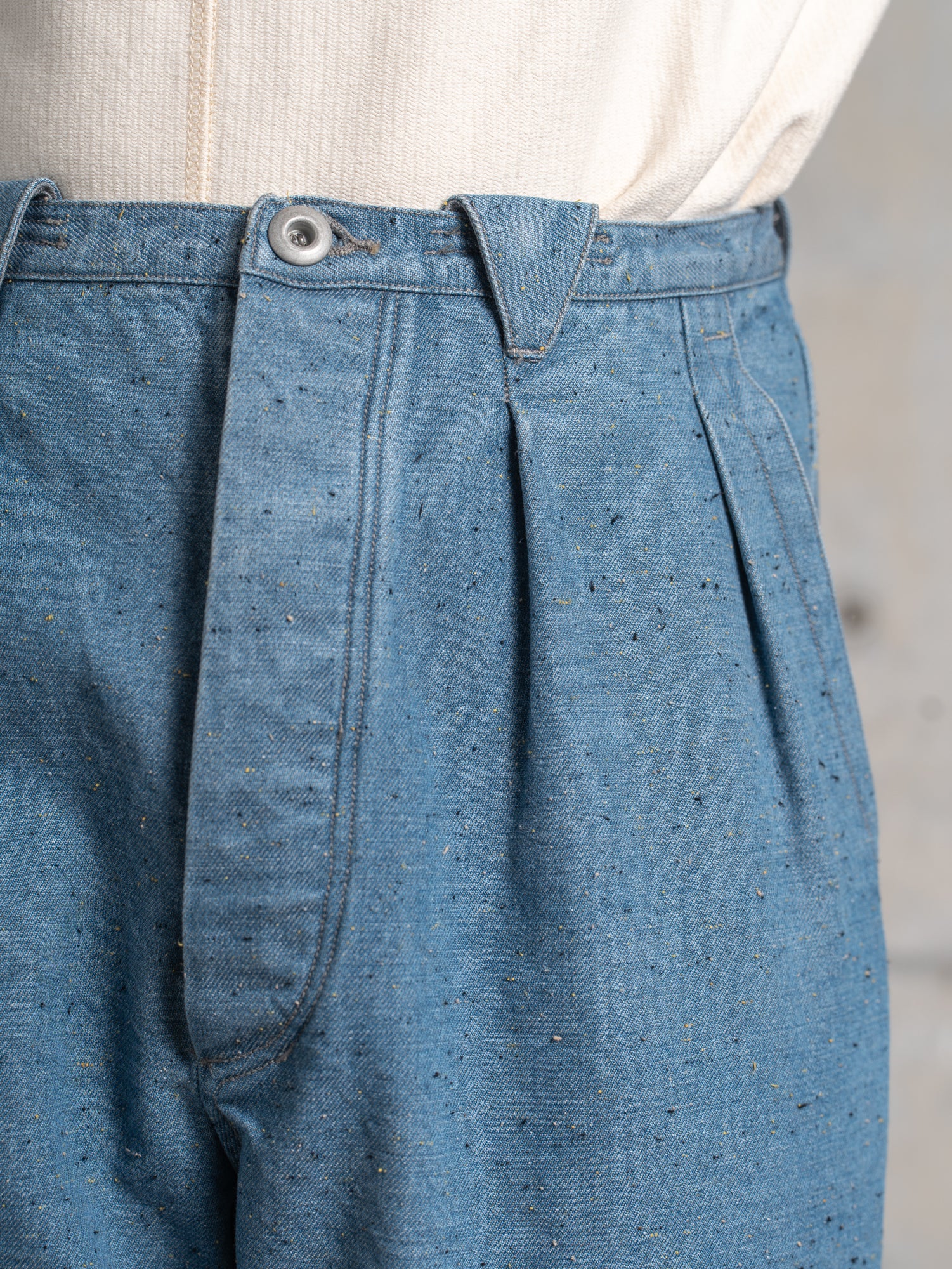 Motiv Pleat Denim Trousers Donegal Denim/Horizon