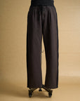 Motiv Dinner Trackpants Lin/Silk/Wool Charbrown