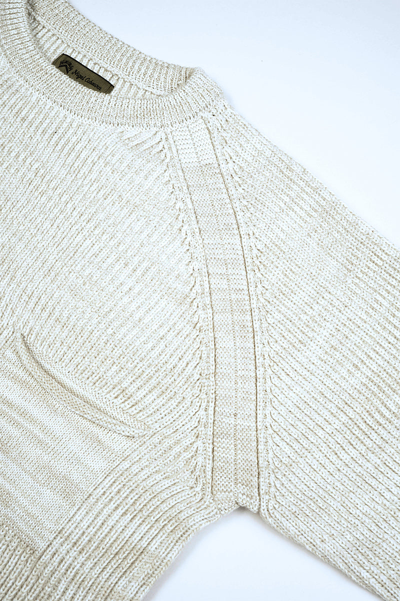 Nigel Cabourn Mountaineer Crew Knit Ivory Wool