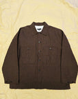 Evan Kinori Field Shirt Two Overdyed Linen Check Brown/Black