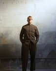 Evan Kinori Single Pleat Pant Sumi Ink Corduroy