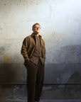 Evan Kinori Big Shirt Wool/Cot. Puppytooth Brown