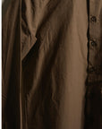 Evan Kinori Band Collar Shirt Org. Cotton Typewriter Anthracite
