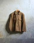 Evan Kinori Field Shirt Undyed Wool Tweed Dark Beige