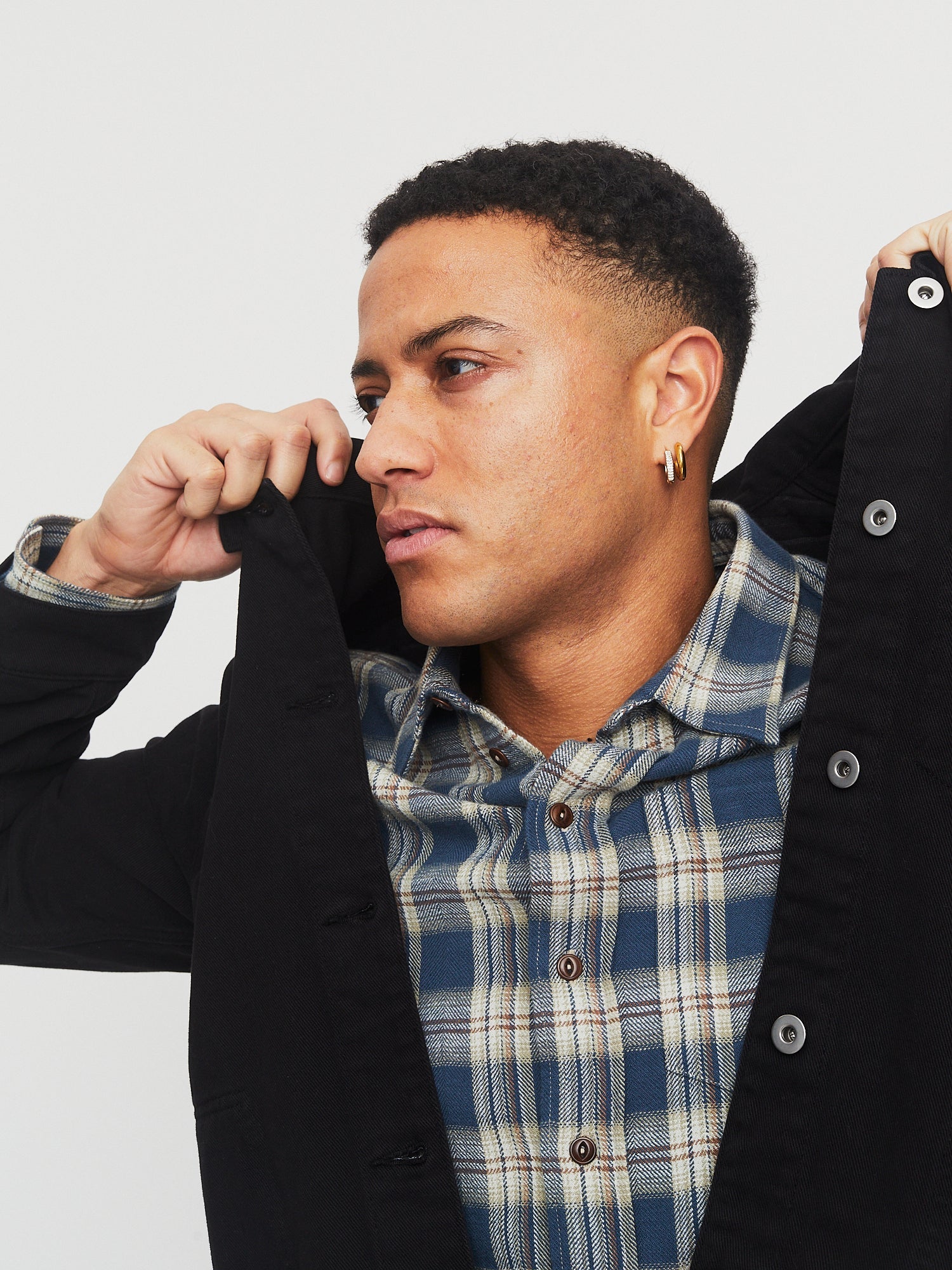 HG Raymond Loose Cut Shirt Blue Checks