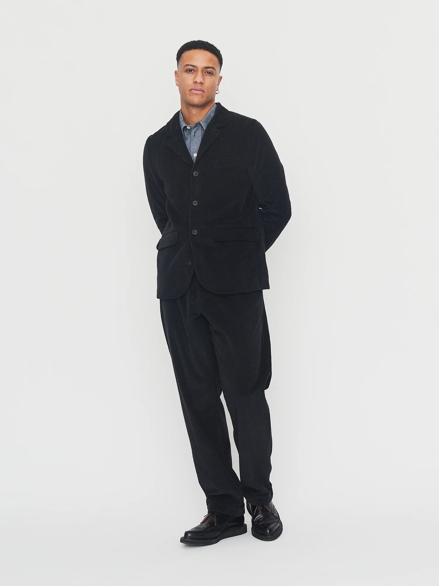 HG Sune Pleated Wide Cut Trousers Dusty Black
