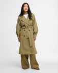 Barbour Women Layla Showerproof Trench Coat Olive