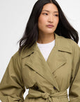 Barbour Women Layla Showerproof Trench Coat Olive