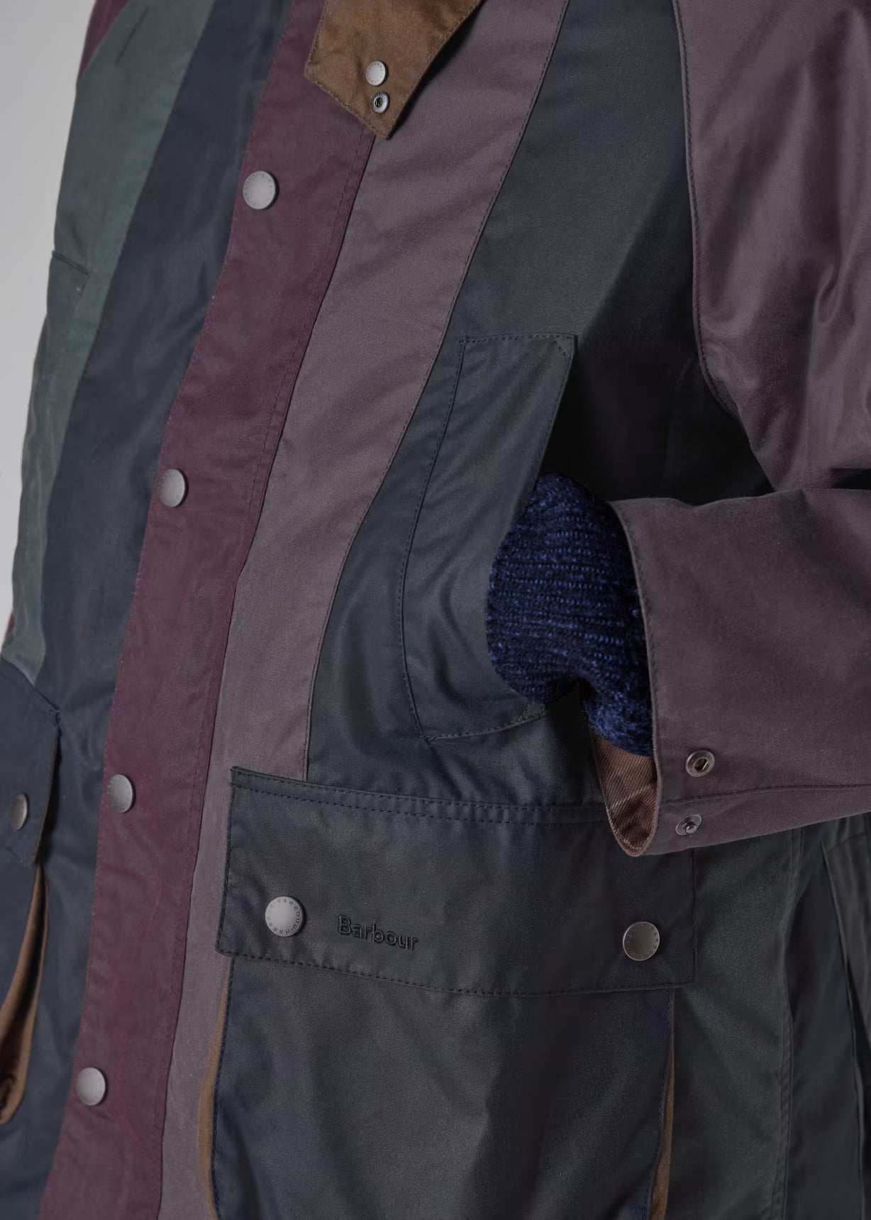 Barbour x Paul Smith Striped Oversized Bedale Wax Jacket