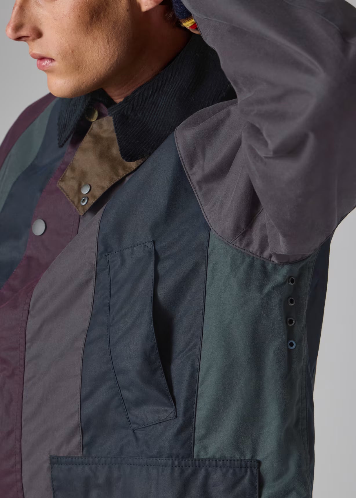 Barbour x Paul Smith Striped Oversized Bedale Wax Jacket