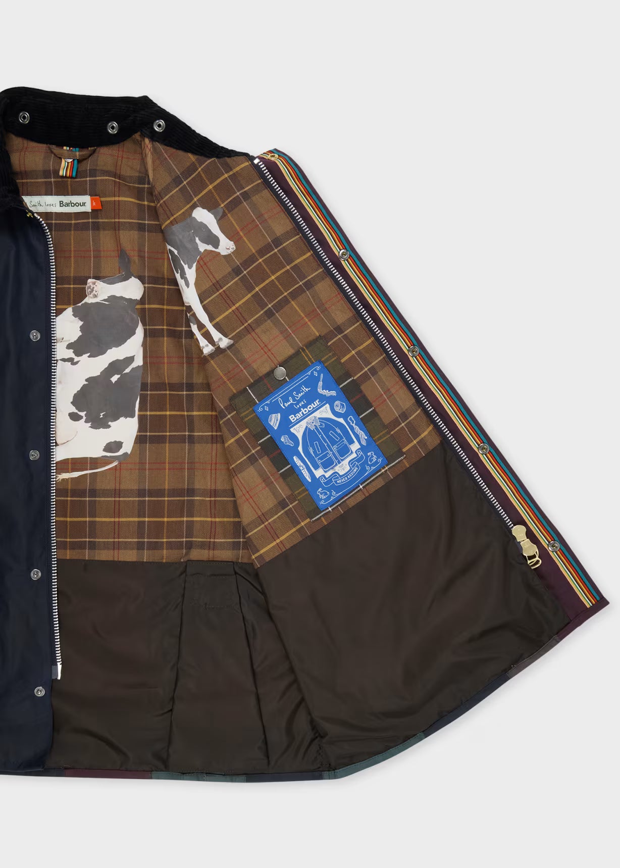 Barbour x Paul Smith Striped Oversized Bedale Wax Jacket