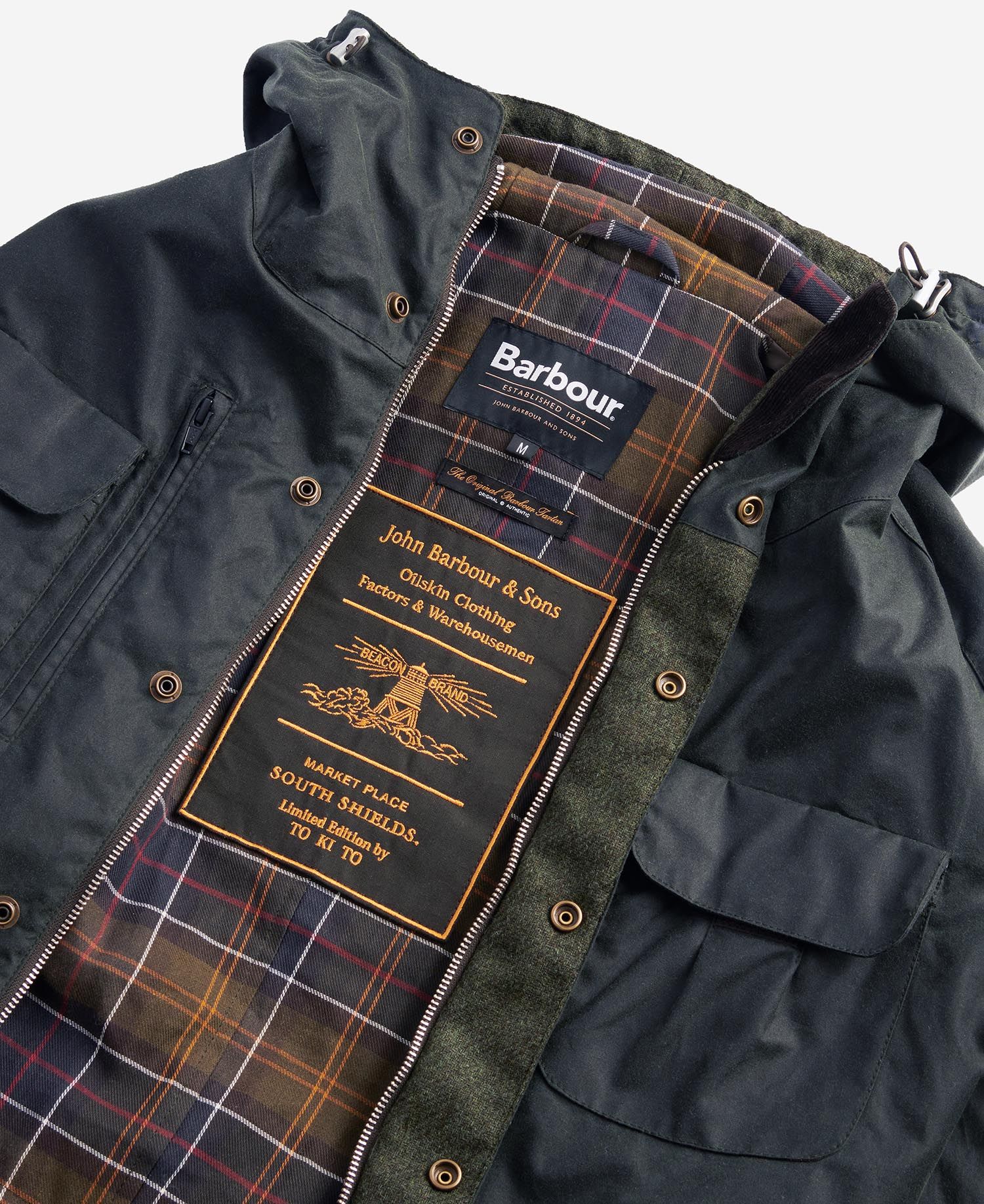 Barbour x To Ki To Bicycle Wax Jacket Sage