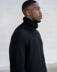 PER DEN BOER Handknitted Rollneck Merino Black