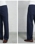 HG Keld Straight Legs Work Trousers Navy Slub